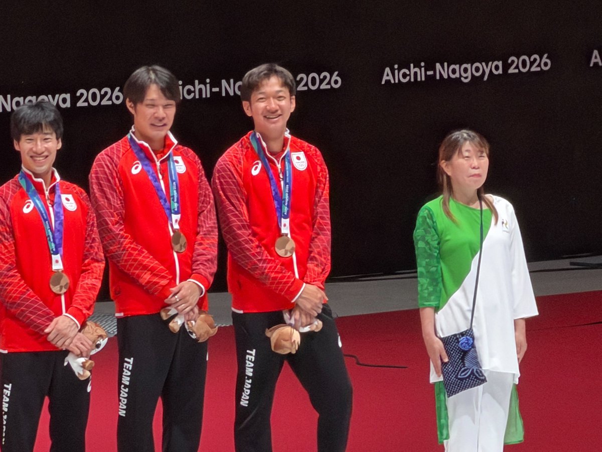ryu_supporters's tweet photo. 【2026アジア競技大会】ご報告

9月27日にフェンシング　男子エペ団体戦が行われ、松本龍選手も出場しました。
結果は　🥉銅メダル🥉

応援ありがとうございました！！

#アジア競技大会
#フェンシング
#エペ
#fencing
#epee https://t.co/NYyur0MTCv