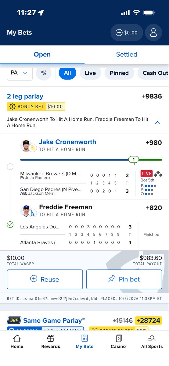LACparlays's tweet photo. Hope some of yall tailed this one🤯 idk why they sleep on Jake🤦🏾‍♂️😈💰💰💰 https://t.co/CeWzvYyFuE