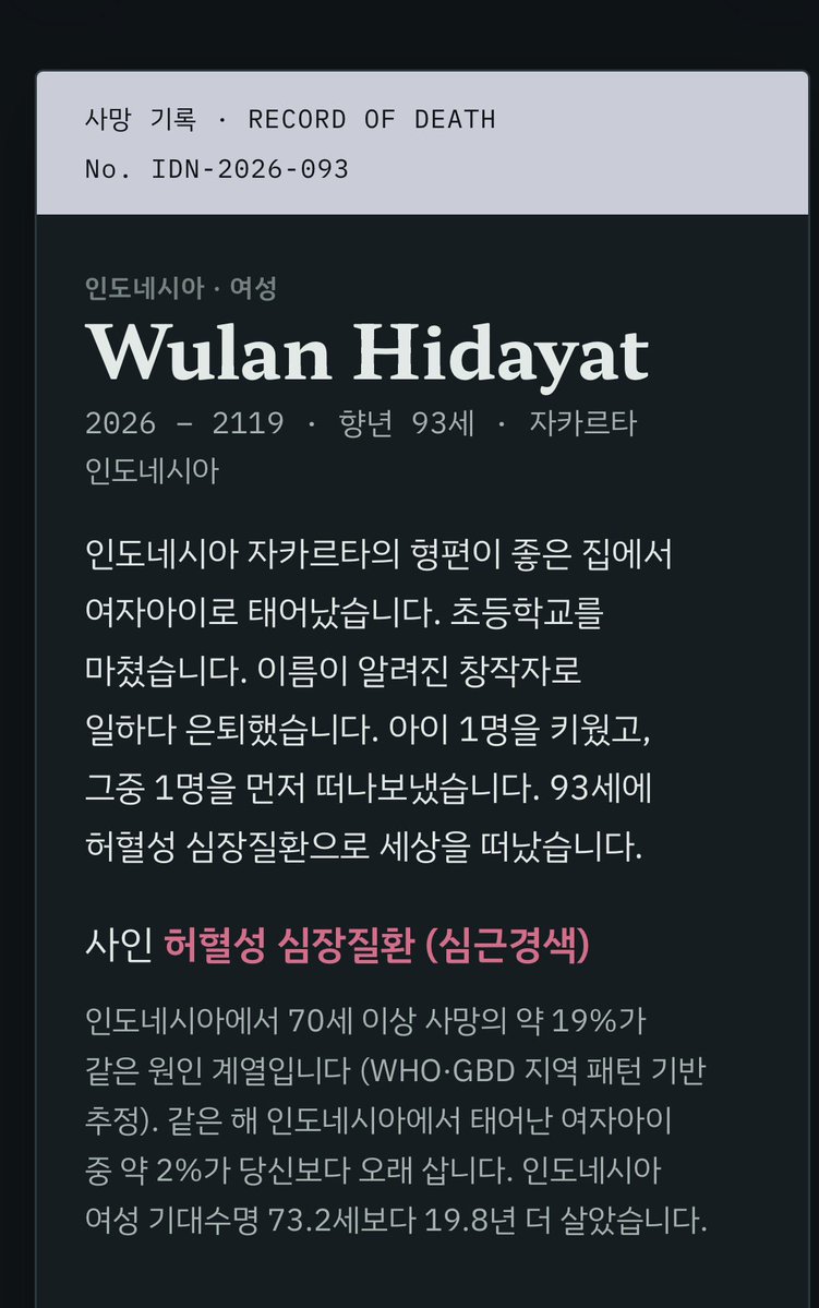 hmmmmmm1458's tweet photo. 지금 스레드에서 ㅈㄴ핫한
랜덤인생시뮬레이션 게임이 있음

방금 게임 시뮬레이션 해봤는데 인도네시아 여성으로 태어나서 취미 직업 등등 선택하는 거 있길래 사업하다가 망해서 접고 크리에이터의 삶에 몰빵해서 80살에 은퇴하고 93살에 쥬금 ㅠㅠ

진짜 사소한거 하나하나까지 나와서
인생 대신 살아본 느낌임..
댓글에 링크 남길게용
