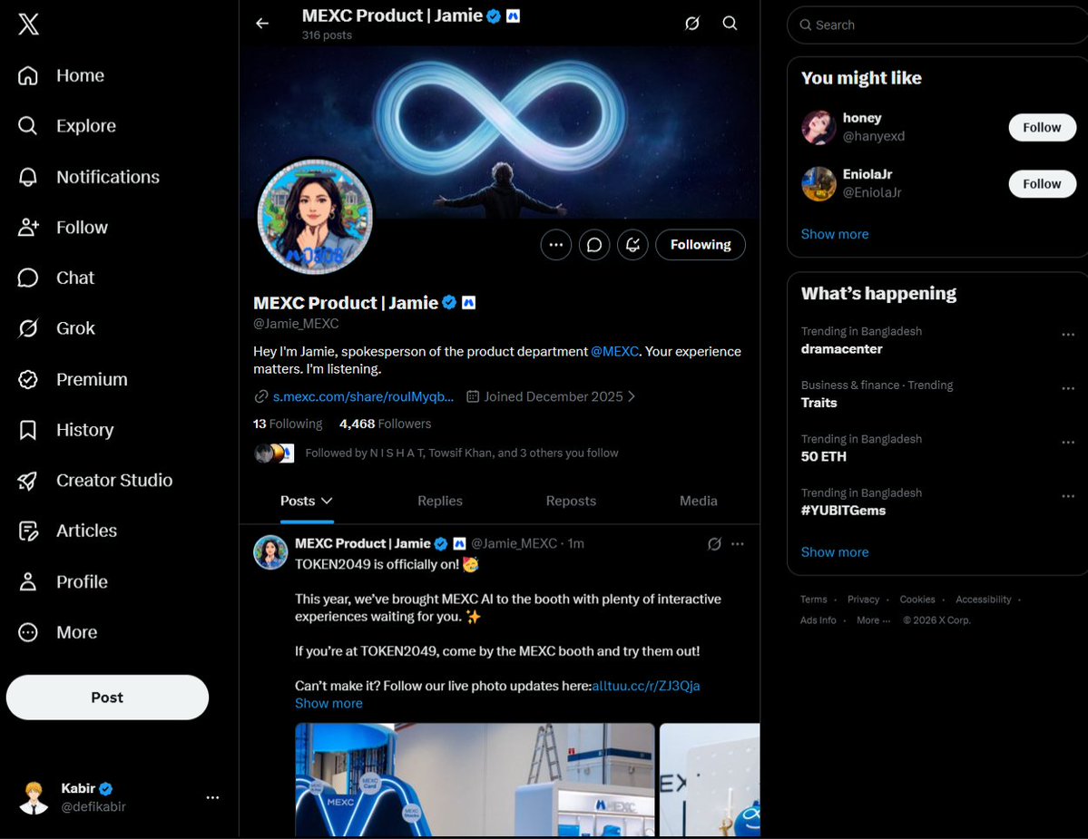 defikabir's tweet photo. @Jamie_MEXC mexc ai helps me cut through the market noise and get quick, data-driven insights when I’m analyzing a trade. It saves time and makes my research much easier

uid: 18882188 https://t.co/D89pywvwaZ