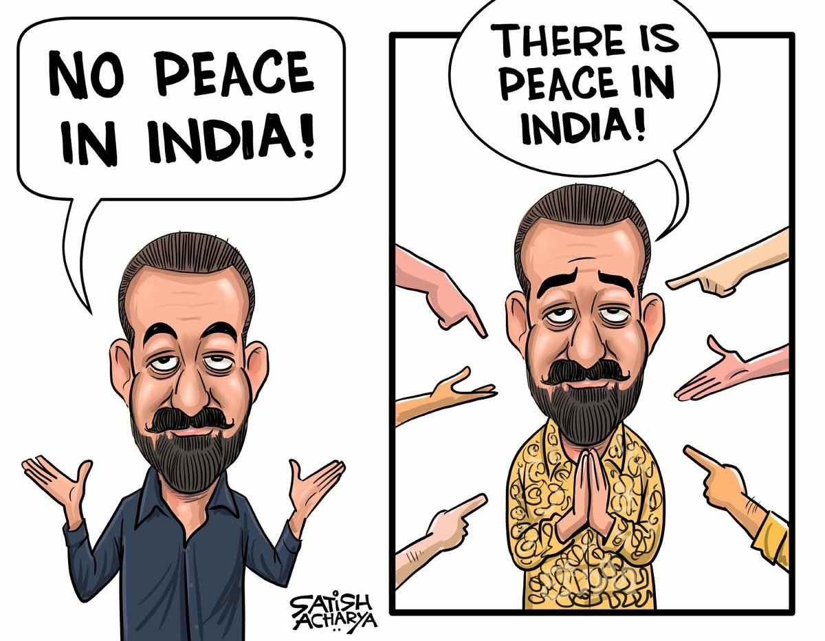 satishacharya's tweet photo. No peace in India- Sanjay Dutt. #SanjayDutt https://t.co/vGVOcoGyMk