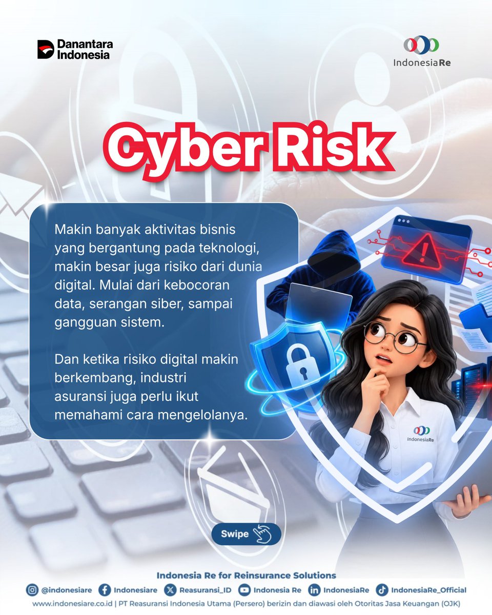 Reasuransi_ID's tweet photo. Dunia terus berubah, dan risiko yang dihadapi industri juga ikut berkembang.

Perkembangan teknologi, perubahan iklim, hingga hadirnya teknologi baru seperti AI membawa peluang sekaligus risiko yang perlu dipahami. https://t.co/XAXcDQPLfc