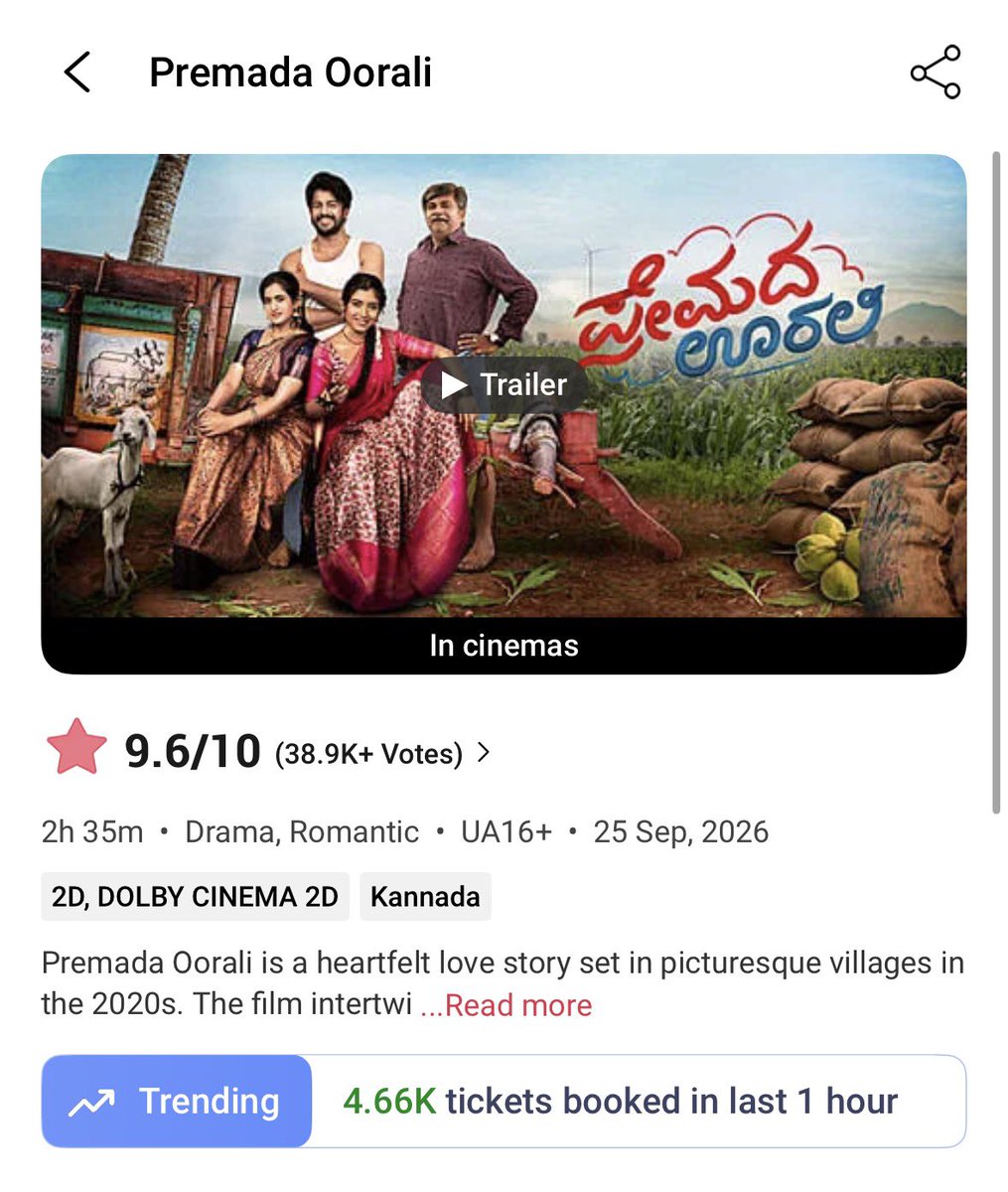 KfiTalks's tweet photo. 4.6k tickets per hour at 920 am 🔥🔥Looks like 100crs on the way for #Premadaoorali https://t.co/q8RK5tAhU3