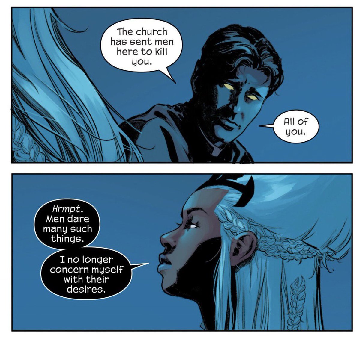 WorldOfAntoine's tweet photo. I really, REALLY wanted her eyes to be red. Like Bloodstorm. She’s a vampire….I am really disappointed. Like so much so I may drop the book lol. https://t.co/6zOJetb30h