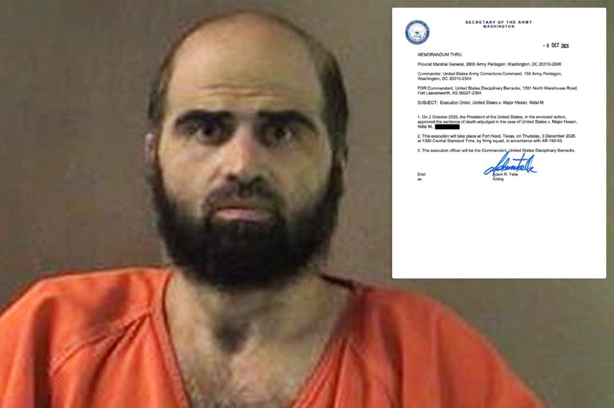 nypost's tweet photo. Fort Hood killer Nidal Hasan will be executed by firing squad at same military base where he carried out mass shooting as date's set https://t.co/aiOTUkRd69 https://t.co/Tw8IFOs5ps