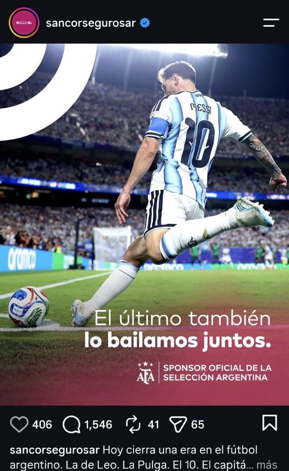 porqueTTarg's tweet photo. "Sancor Seguros"

Porque todos los usuarios estallaron contra la marca por quitarle protagonismo a Messi. https://t.co/5tyQINy3kw