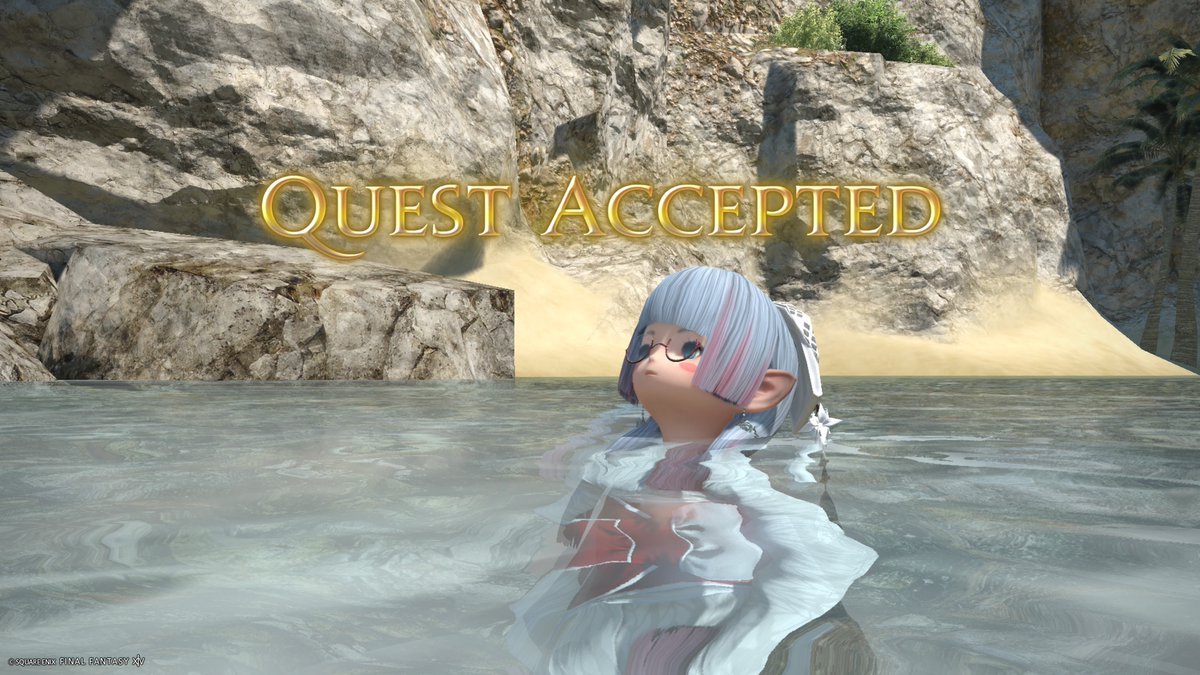 melomepanda's tweet photo. #FF14初心者 戦士クエのキュリアスゴージずっと滝に居るから、ララフェルだと溺れかけながら話聞いてる。 https://t.co/S66rT87BPM