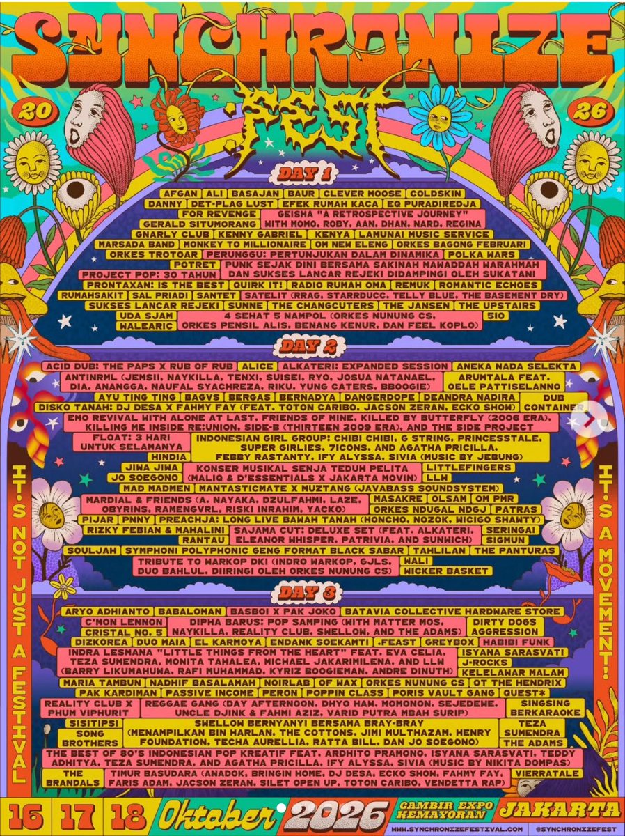 txtdrjkt's tweet photo. GIVE AWAY ALLERTTT📀💿

2 TIKET PER DAY @SynchronizeFest FESTIVAL 2026 UNTUK TEMEN TEMEN YANG BERUNTUNGGG!!!

untuk Followers txtdrjkt &amp; synchronize only😋

syarat cuma RT &amp; Reply mau nonton siapa di Synchro tahun ini. Lesgowww https://t.co/JW2SFksdsm
