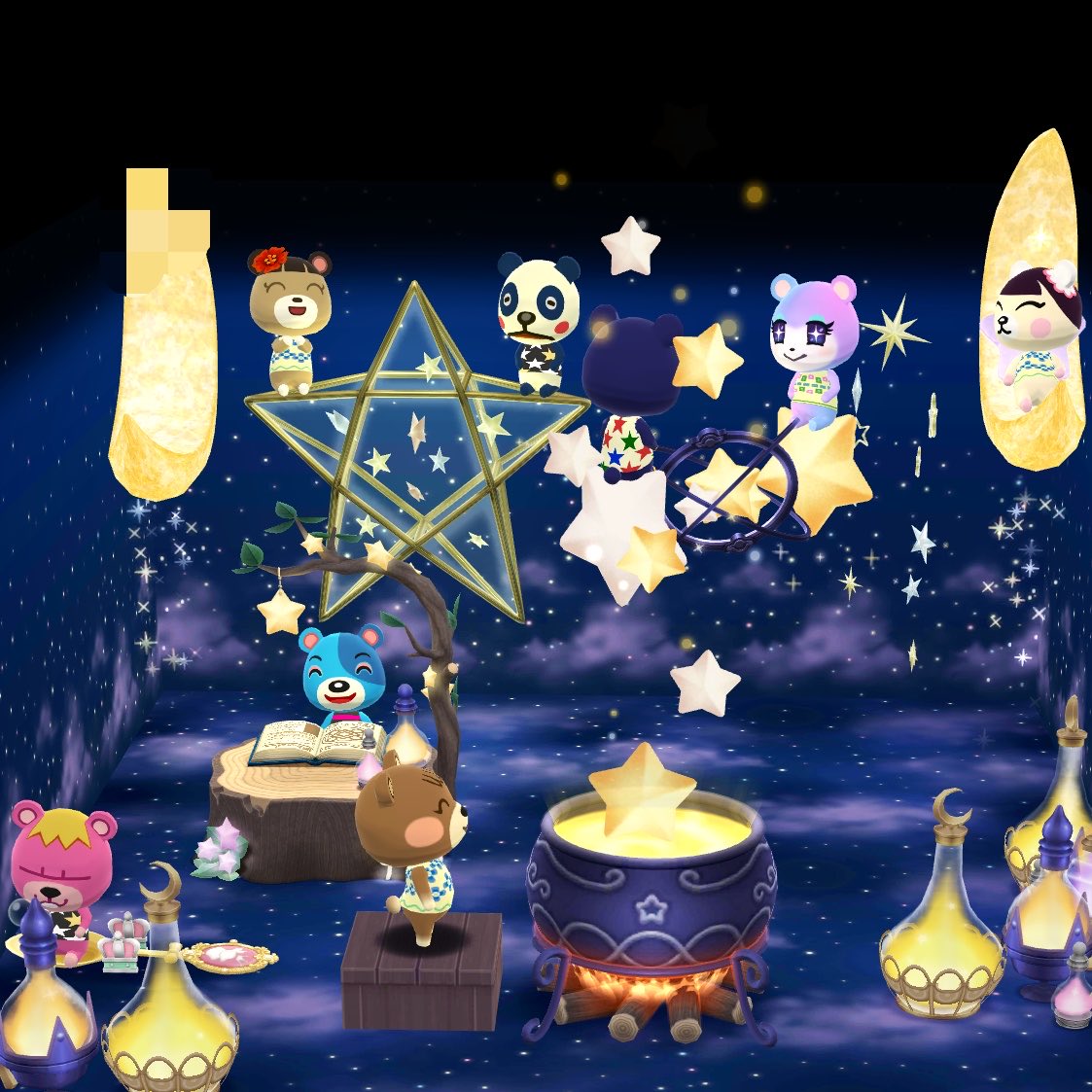 Aie2O's tweet photo. こぐまちゃん族🧸キラキラ星✨️🌟
キラキラ光る🪄💫楽しそう😚🎶💞
 #ポケ森コンプリート
 #ポケ森コテージ https://t.co/iat3cAf3yN