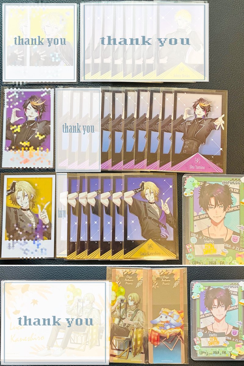 my___3568_58's tweet photo. 【交換】にじさんじ ノスタルジア2026 チェキ 共通衣装 3Dグッズ EN まねきねこ コラボCOZY AUTUMN PICNIC - Cosmic Stage -

譲：2枚目更新しました

以下の状態になっております。
(一部確認中)
お声がけの際は元ツイートにお願い致します。 https://t.co/DBlKc3GqsE