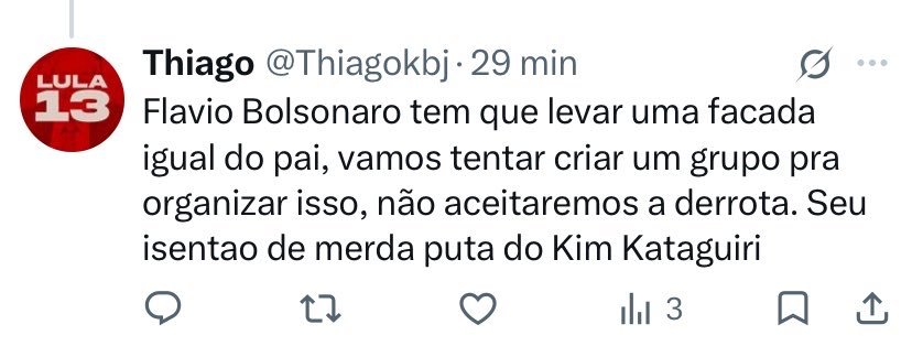 leilaruts's tweet photo. Planejar uma facada contra alguém é ameaça e violência política, isso é inadmissível https://t.co/Y0gcmzUJ5j