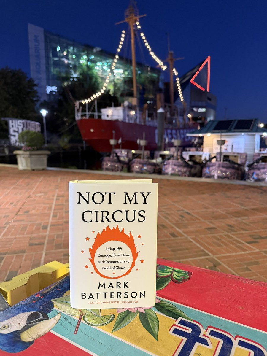 MarkBatterson's tweet photo. for 25+ years, we’ve done our annual planning retreat in Baltimore. dreaming into 2027. might as well do a book drop! hint? it’s near the National Aquarium—finders keepers! #NotMyCircus https://t.co/WzYj3qm6DR