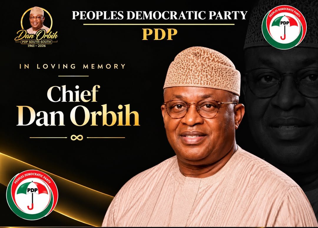 paulmcd61's tweet photo. PRESS RELEASE

RE: LATE CHIEF DANIEL OSI ORBIH, PDP NATIONAL VICE CHAIRMAN (SOUTH-SOUTH) JOURNEYS HOME

The National Chairman of the Peoples Democratic Party (PDP), Hon Abdulrahman Mohammed, has officially received the Funeral Programme from the Deceased Family, Tagged: “UNFORGETTABLE: A Legacy of Service and Benevolence”. 

The details regarding the arrangements are as follows:

1. Requiem Mass - Wednesday, 07/10/26 @ Catholic Church of Assumption, 2 Kwame Nkrumah Crescent, Asokoro, Abuja by 4:00Pm

2. Night of Tributes - Wednesday, 07/10/26 @ Bola Ahmed Tinubu International Conference Center, Abuja by 7:00Pm

3. Vigil Mass - Friday, 09/10/26 @ St. John Catholic Church, Ogbona, Etsako Central LGA, Edo State by 4:00Pm 

4. Funeral Mass - Saturday, 10/10/26 @ St. John Catholic Church, Ogbona by 10:00Am.

5. Thanksgiving Mass - 11/10/26 @ St. John Catholic Church, Ogbona by 10:00Am.

Chief Dan Orbih passed away on Monday, the 31st of August, 2026 in London, United Kingdom at 64 Years after a brief illness. Until his death, he was the PDP National Vice Chairman (South-South) for his second term. Also, he served as the State Chairman of PDP Edo State Chapter for two terms.

Indeed, Chief Orbih was a loyal, committed and dependable member of the PDP who devoted himself to the ideals of democracy and the advancement of our great Party. Surely, his  dedication and contributions to the growth and stability of the PDP will be fondly remembered by the Party and its members alongside his family as “…A Legacy of Service and Benevolence.” 

The Leadership of the PDP hereby extend invitations to the members of NEC, BoT, as well as the teeming members and supporters of our great Party to participate in these funeral arrangements as the Party pays its last respect to this departed faithful member. Equally, the Party is soliciting prayers for the reposed of his Soul.

At this challenging time, the Party stands with his Spouse, Mrs. Florence Orbih, their Children, their entire family and loved ones; and pray that The Almighty God grants them the strength and fortitude to bear this painful and “Unforgettable” loss.

Finally, may the Soul of Chief Daniel Osi Orbih continue to rest in peace, Amen.

e-Signed:

Dr. Chinwe I. Nnorom 
National Director of  Publicity
06.10.2026