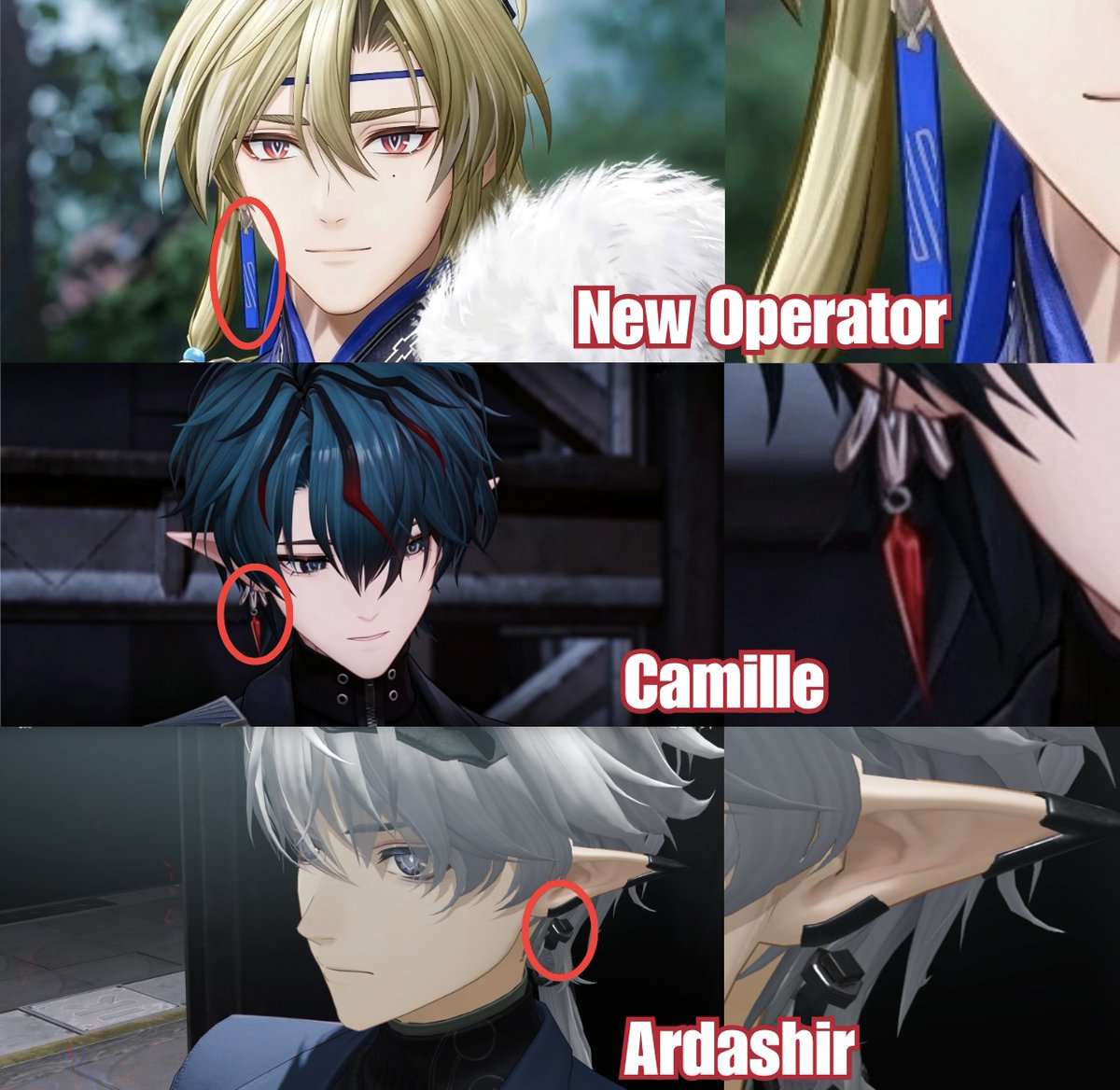 Vvenugopal2733's tweet photo. Earrings are designed differently based on each character's backstory. Endfield really packs so many little details like this!
#ArknightsEndfield #Endfield #エンドフィールド #Camille #Ardashir #Minghe https://t.co/Qg5SFxbLEX