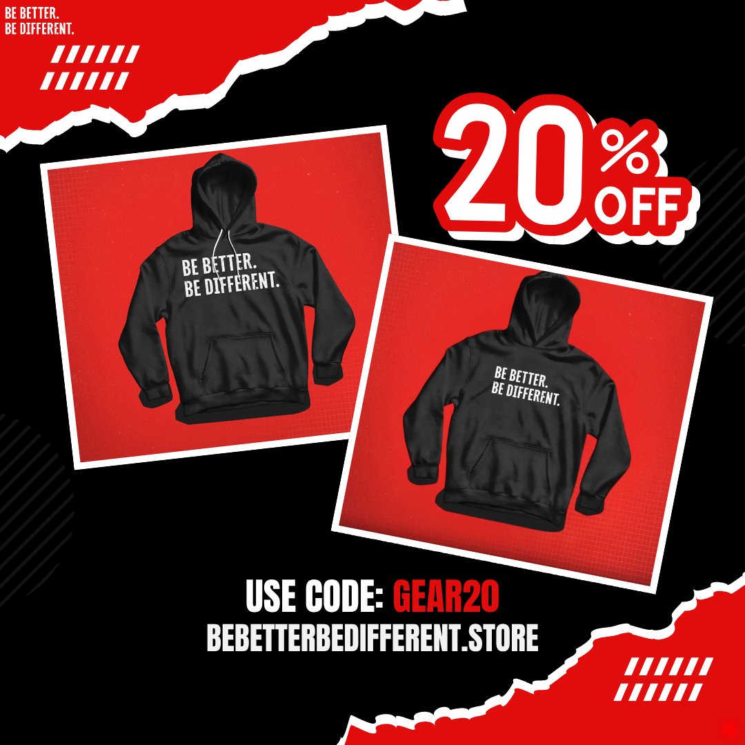 PhilBeckner's tweet photo. Cold weather is coming ❄️

Be Better. Be Different. Hoodies are back just in time!

🔥Get 20% OFF with code GEAR20

Get your Gear HERE: https://t.co/sN9XSxc8NA