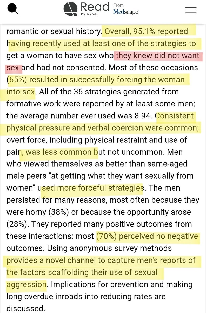 JessPected's tweet photo. In one study 95.1% of men admitted they use tactics to override consent with women THEY KNEW DID NOT WANT SEX. https://t.co/TvW3PWCzLk