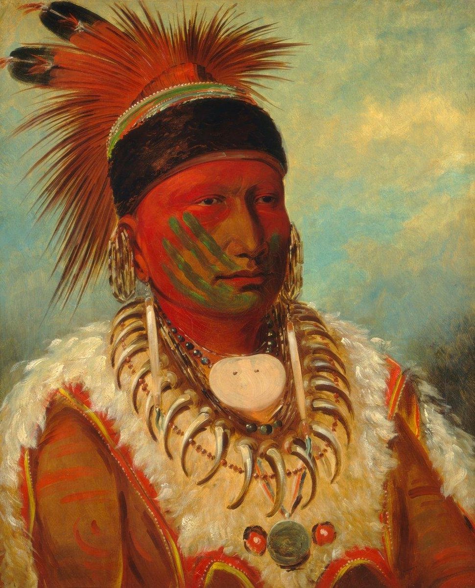 xPrinceJuba's tweet photo. Artist: George Catlin
 Date: 1796–1872
 Medium: Oil on canvas

George Catlin traveled across North America in the 1830s and 1840s, painting Native leaders, warriors, ceremonies, hunts, and everyday life. https://t.co/ed502GYxxx