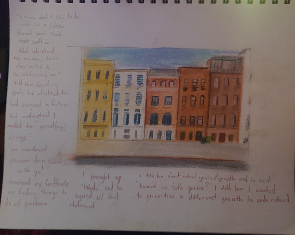 nyac0tine's tweet photo. baby's first breakup 🥹 wrote my notes on the same page as my current pastel drawing https://t.co/hA0AochAfI