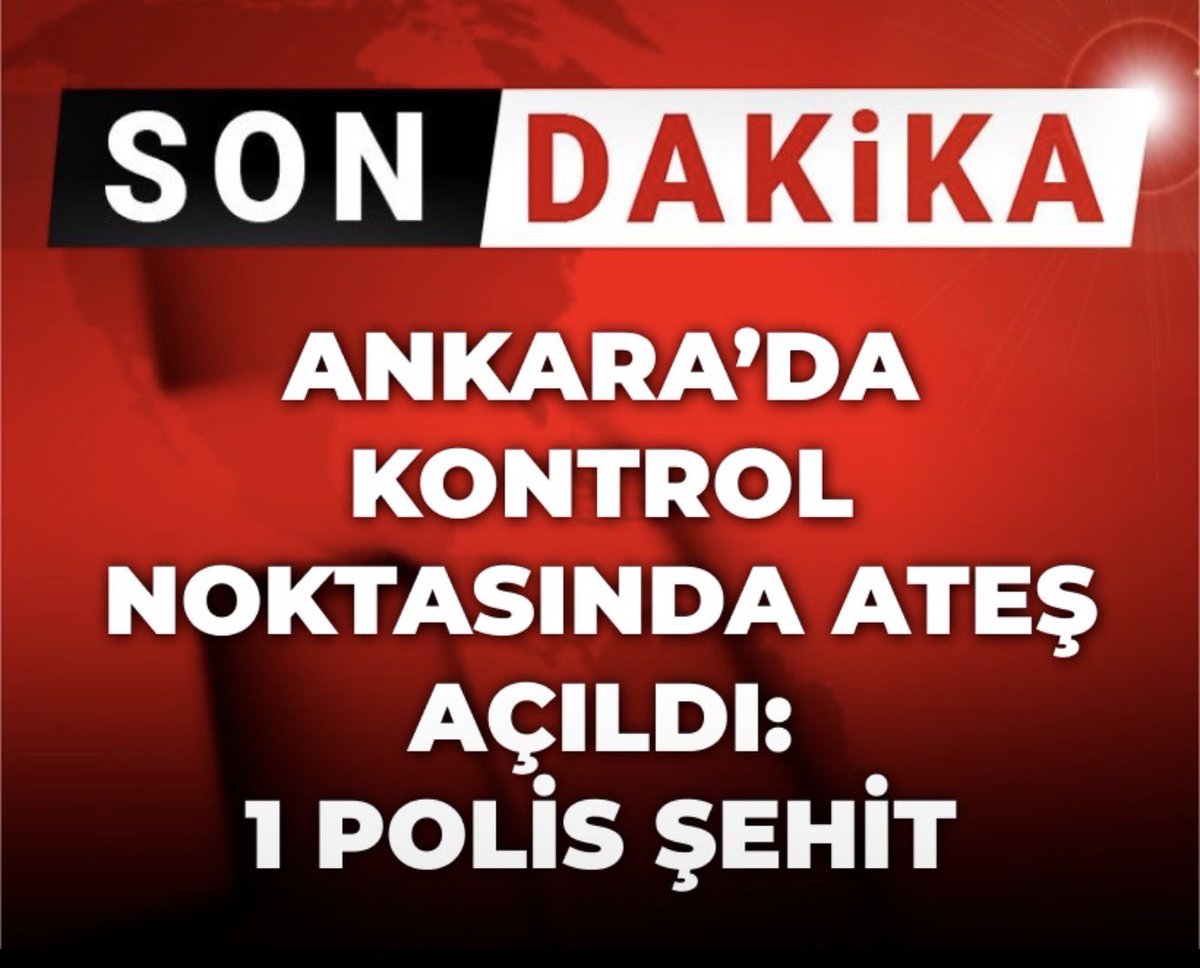 By78BYlLDIRIM's tweet photo. #SONDAKİKA | Ankara’da uygulama yapan polis ekiplerine araçtan ateş açılması sonucu 1 polisimiz şehit oldu.

— 3 saldırgandan biri etkisiz hale getirildi, 2 kişi yakalandı. https://t.co/K959RkXWvd