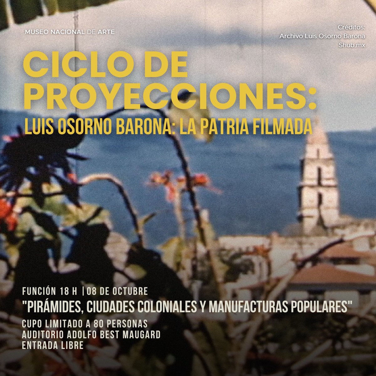 MUNALmx's tweet photo. ¿Cómo ayudaron los filmes a construir la imagen de México ante el mundo? 🇲🇽📽️ 

Inauguramos el ciclo “Luis Osorno Barona: la patria filmada”, con proyección y charla con Elisa Lozano y Mireida Velázquez

📍08 octubre a las 18 h 

¡Los esperamos! https://t.co/bBRfu2TIEL