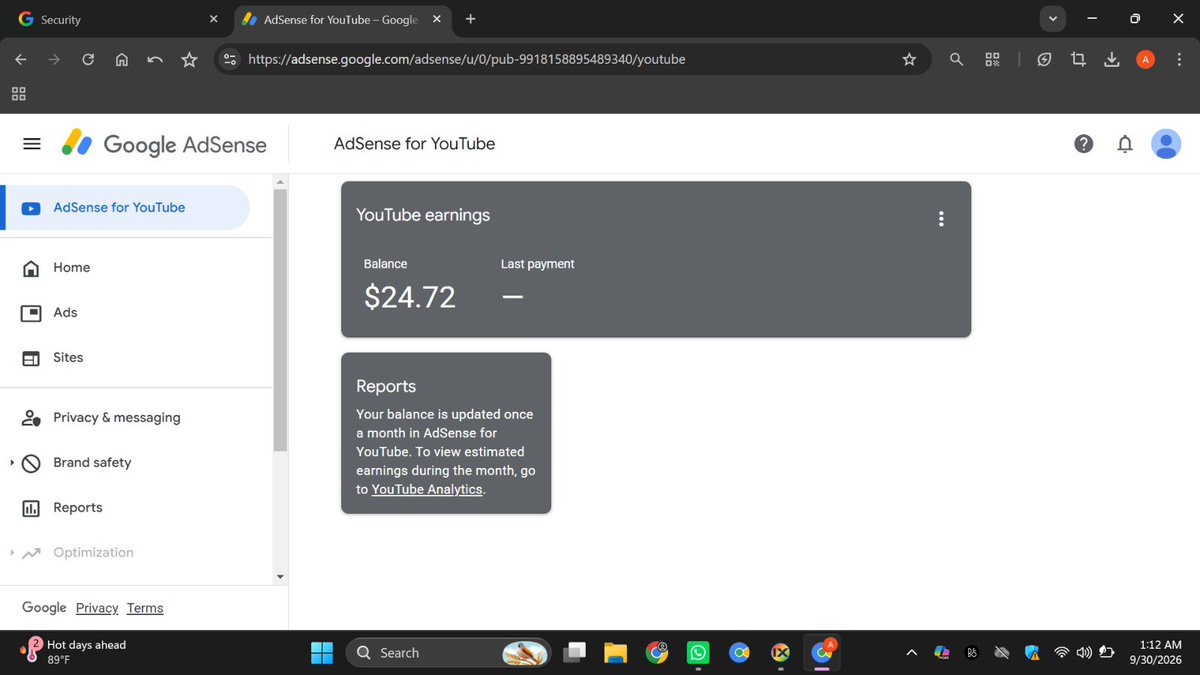 mrsajeelsaith's tweet photo. 🚀 PAKISTAN ADSENSE AVAILABLE

💰 Payment Received AdSense
🇵🇰 Pakistan-based account
✅ Ready &amp; Available
✅ Professional Service
✅ Fast Response

Looking for a Pakistan AdSense account with payment history?
📩 DM now for price &amp; details.

#GoogleAdSense #AdSense #youtube配信 https://t.co/WWhGy8Z2Ki