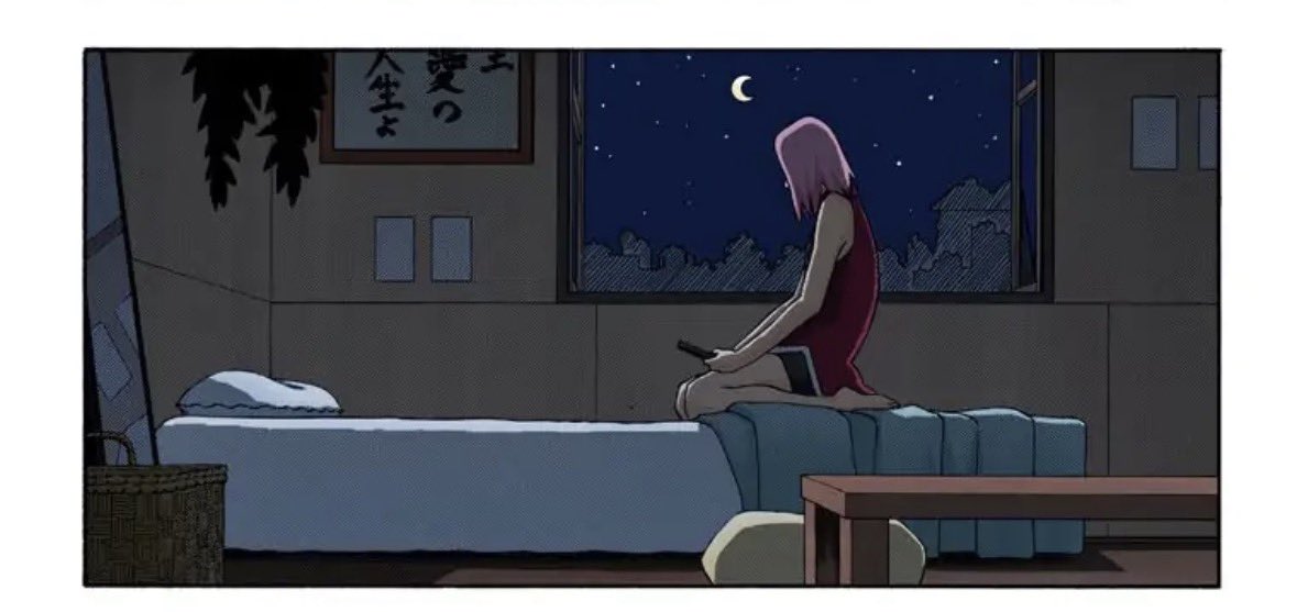 JohnSmithfk3q's tweet photo. Now that I look at it is it me or does Sakura’s room look more noticeably sleek and modern than Sasuke’s and even Kurenai’s place for instance. There’s also a lack of wear and tear/ age textures on the walls in her room compared to theirs 😭 https://t.co/HkuG6Aq83m