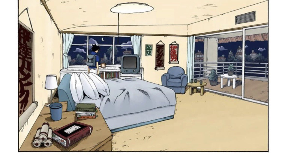 JohnSmithfk3q's tweet photo. Now that I look at it is it me or does Sakura’s room look more noticeably sleek and modern than Sasuke’s and even Kurenai’s place for instance. There’s also a lack of wear and tear/ age textures on the walls in her room compared to theirs 😭 https://t.co/HkuG6Aq83m