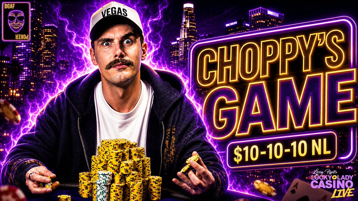 LLCLPokerShow's tweet photo. 🔪CHOPPY'S GAME🔪
@LarryFlyntsLL 

Tonight, enjoy FUN $10-10-10 action!
GAME TIME: 10 PM⏰
📺:https://t.co/JYoUUIsKQ4

⭐️THE DEGENS⭐️
Evil Lady👻
VaughnGTO😡
Brantzen😎
Nicolette😈
Adam💀
Jared♦️
Patrick🤑
Choppy🔪
Roman⚔️ https://t.co/qJ0J1Aq19L
