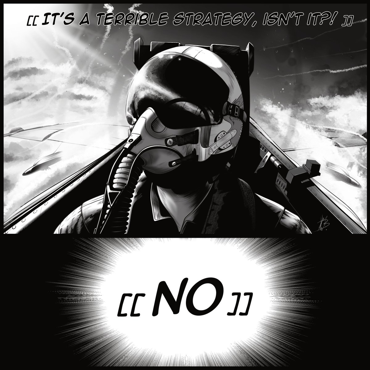 MostlyBlueWyatt's tweet photo. Minor spelling error, never happened! Ace Combat drawing! https://t.co/qS0O4hRVjG