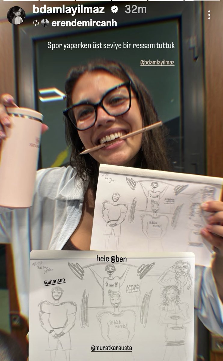 Dara16782's tweet photo. Omg she was drawing them in the gym 😭🤍

The way she drew ilhan 😭😭
Does he have constipation there 😭😭
I can't stop laughing 😭😭😭
Guuurl my pinky is thicker than that neck 😭😭
The effort is beautiful though 🥹🤍

As a one who draws i can tell that the effort was spent on ilhan alone 😂🫴🏻✨️
She has a hand of an artist i can tell😂🤍
#ilhanşen.#BiranDamlaYilmaz