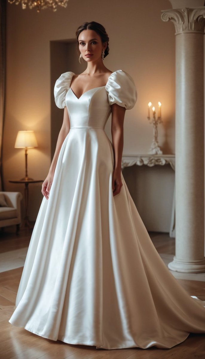 satingasms's tweet photo. Puff sleeve satin wedding dress #satin #silk #satindress #satinweddingdress #satinfetish #silkfetish https://t.co/vdUhLjrGgG https://t.co/DdXL5dLHwO