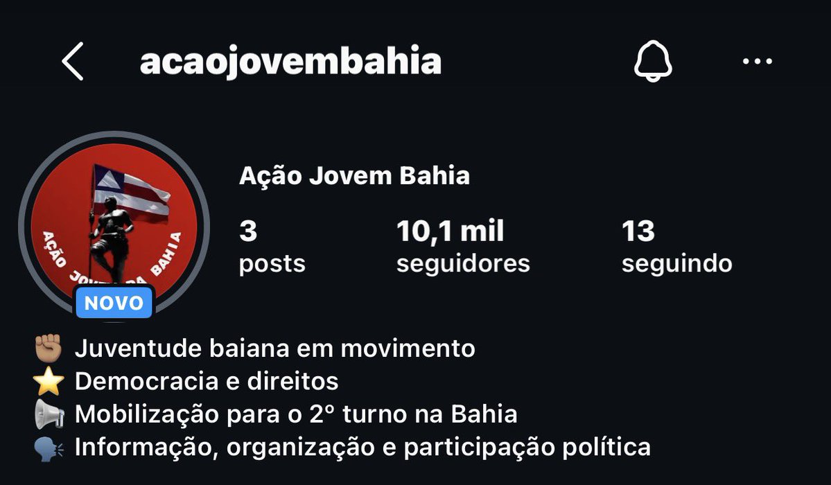 acaojovembahia's tweet photo. DEZ MIL SEGUIDORES NO INSTAGRAM! ❤️

muito obrigado pelo apoio de todos vocês, em menos de 48 horas já conquistamos essa meta!!

e saibam que tem muito mais por vir, muitos projetos e vamos com tudo! o segundo turno é nosso! ⭐️ https://t.co/QEluQolyTs
