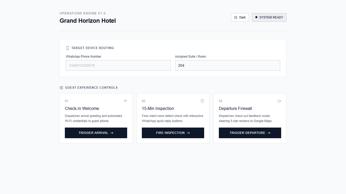 itz_Keyz001's tweet photo. 1/6 Most boutique hotels lose 5-star Google reviews not because their rooms are bad, but because front-desk staff are overwhelmed and maintenance issues go unreported.

Here is how we're solving this with a WhatsApp-first AI engine 🧵👇
#buildinpublic #SaaS #AI #HotelTech https://t.co/w8AlO8zIDo