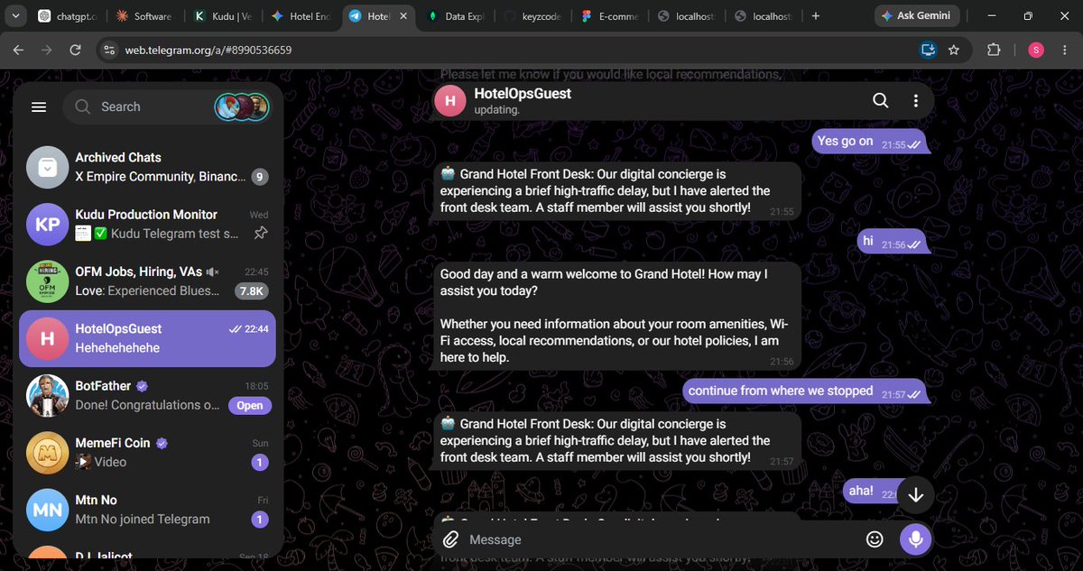 itz_Keyz001's tweet photo. 1/6 Most boutique hotels lose 5-star Google reviews not because their rooms are bad, but because front-desk staff are overwhelmed and maintenance issues go unreported.

Here is how we're solving this with a WhatsApp-first AI engine 🧵👇
#buildinpublic #SaaS #AI #HotelTech https://t.co/w8AlO8zIDo
