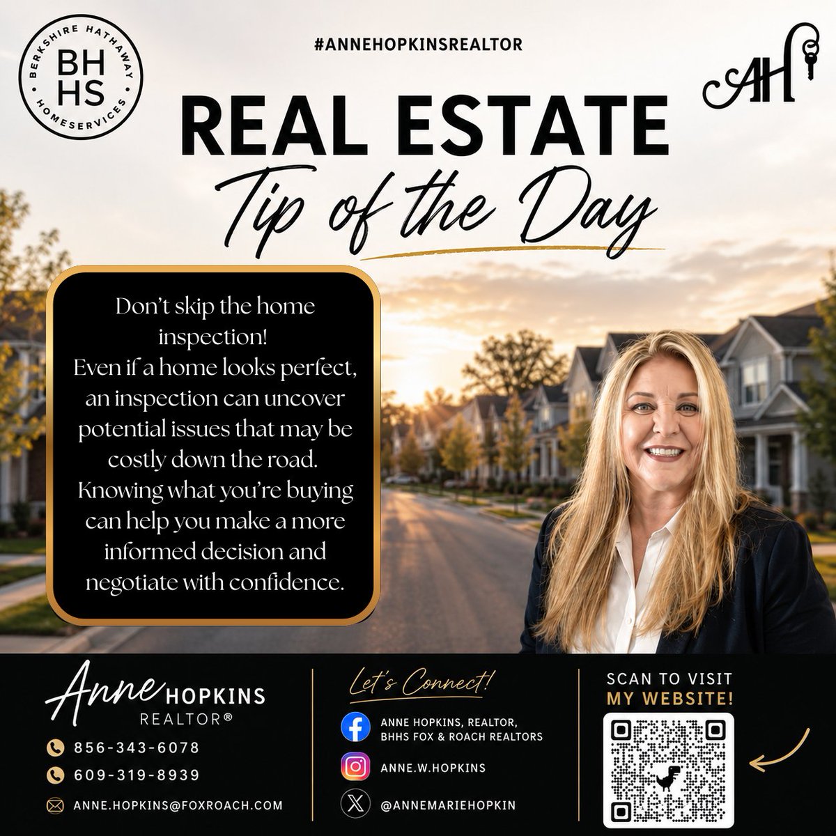 AnneMarieHopkin's tweet photo. Thinking about buying a home? Let’s make sure you know what’s behind the walls before you make your move! 🏠✨

📲 Anne Hopkins, REALTOR®
📞 609-319-8939 | 856-343-6078

#AnneHopkinsRealtor  #RealEstateTip #HomeBuyingTips #HomeBuyerTips #SouthJerseyRealEstate #BHHSFoxRoach https://t.co/EN9COwwmKa
