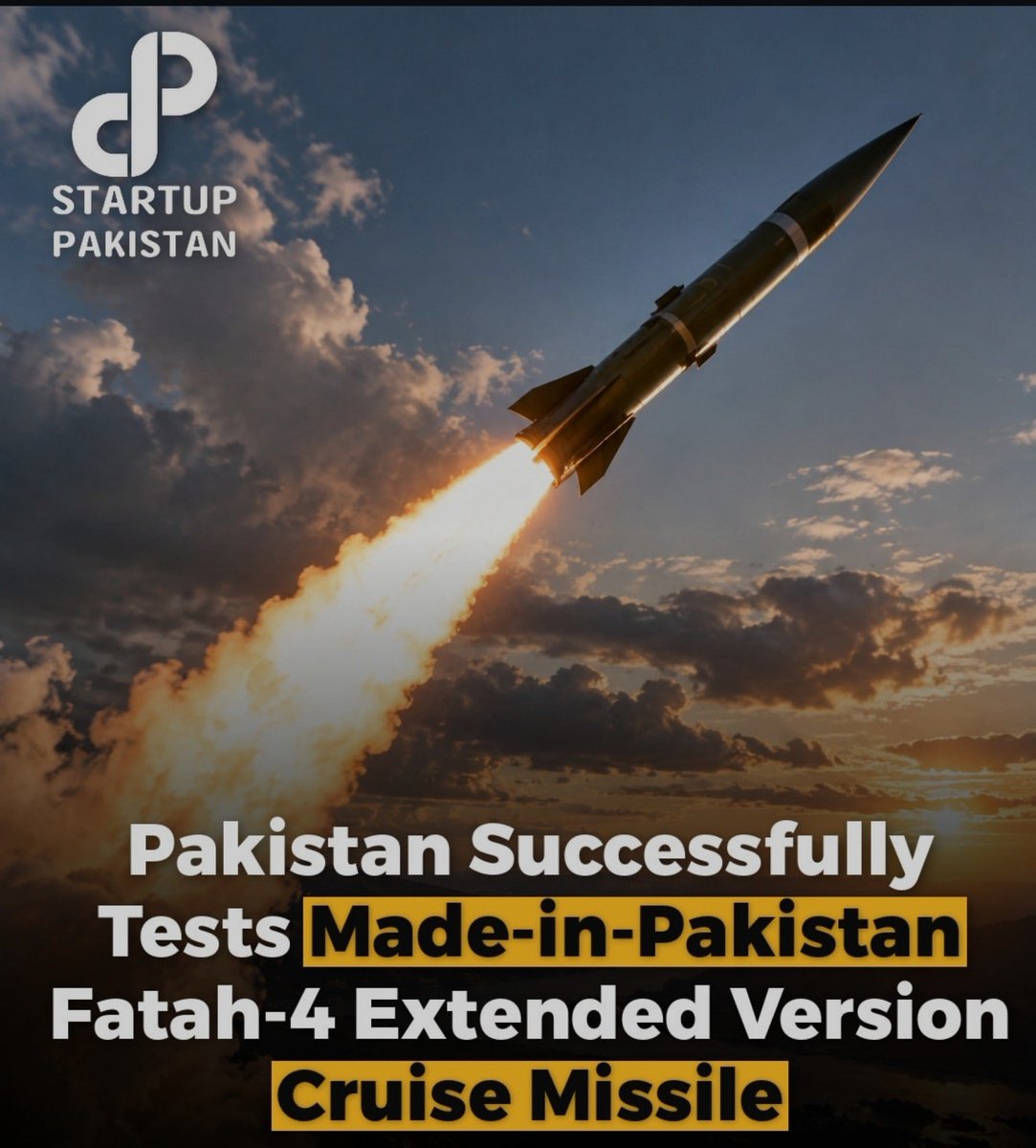 omer_muhammad12's tweet photo. Pakistan has successfully test-launched an extended-range version of its indigenously developed Fatah-4 ground-launched cruise missile. The test validated systems aimed at improving accuracy and survivability. #Pakistan #Fatah4 #Defence https://t.co/gxfSRKdb2B