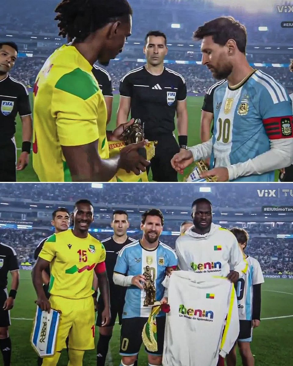 GeograficaHisto's tweet photo. Ustedes no tienen ni una idea lo feliz que está este gordo africanista en este momento.
Por si se lo preguntan, el capitán de Benin 🇧🇯 le regaló a Messi 🇦🇷 una estatua de una Amazona de Dahomey, una unidad militar de mujeres que lucharon en defensa del reino contra la ocupación de Francia 🇨🇵.