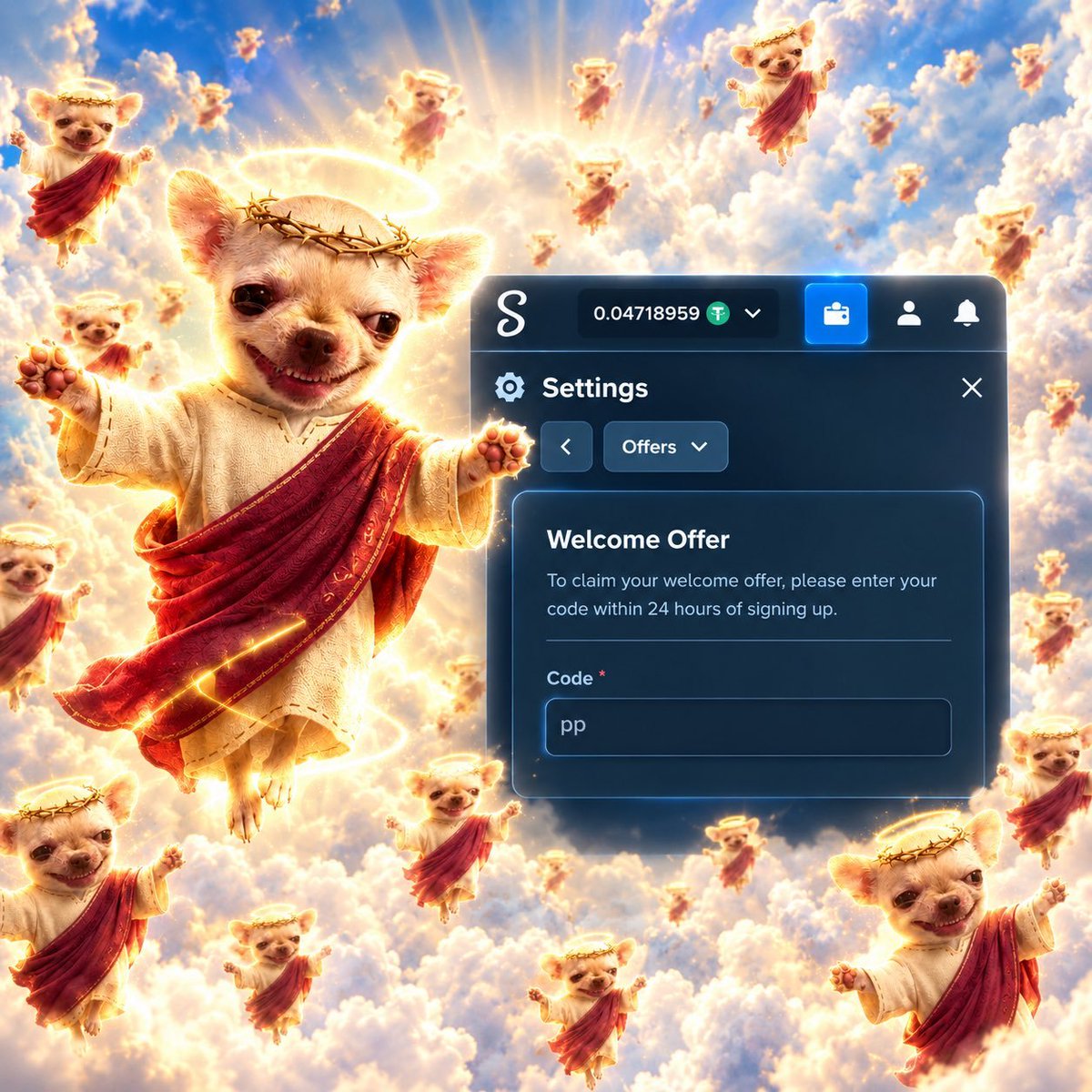 OnomeMatth754's tweet photo. @pp_privatejet_2 I’m under your code  
#STAKE 

OBABZ https://t.co/UtMeW5MQFN
