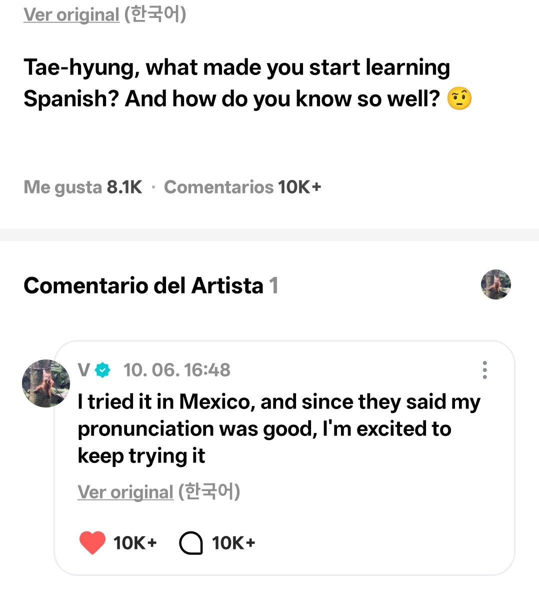 lvsyoonpj's tweet photo. Recuerden que Taehyung aprendió español cuando trabajó como pasante en Jinny’s Kitchen en México, para poder comunicarse con los clientes apunto frases/palabras en su cuaderno y siguió estudiando español, él de verdad se esforzó tanto y aún lo hace 😭🇲🇽 https://t.co/MHazmSWOly