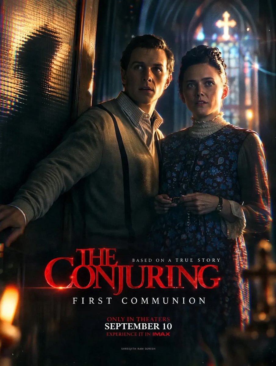 ConjuringFilms's tweet photo. Awesome fan made poster for the upcoming #Conjuring movie #TheConjuringFirstCommunion, in theaters September 10, 2027. 

Art by therealshreejith https://t.co/gAWe6kdeHQ