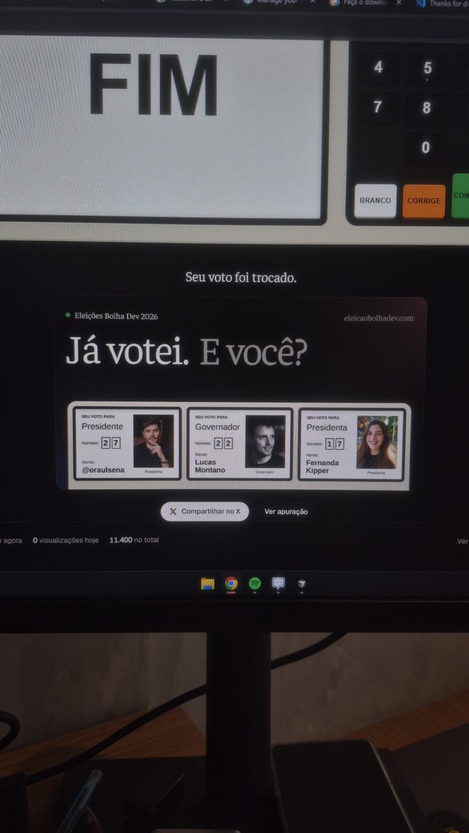 neresYo's tweet photo. @kipperdev Votei sem medo! #17 https://t.co/Qx2jqghe2N