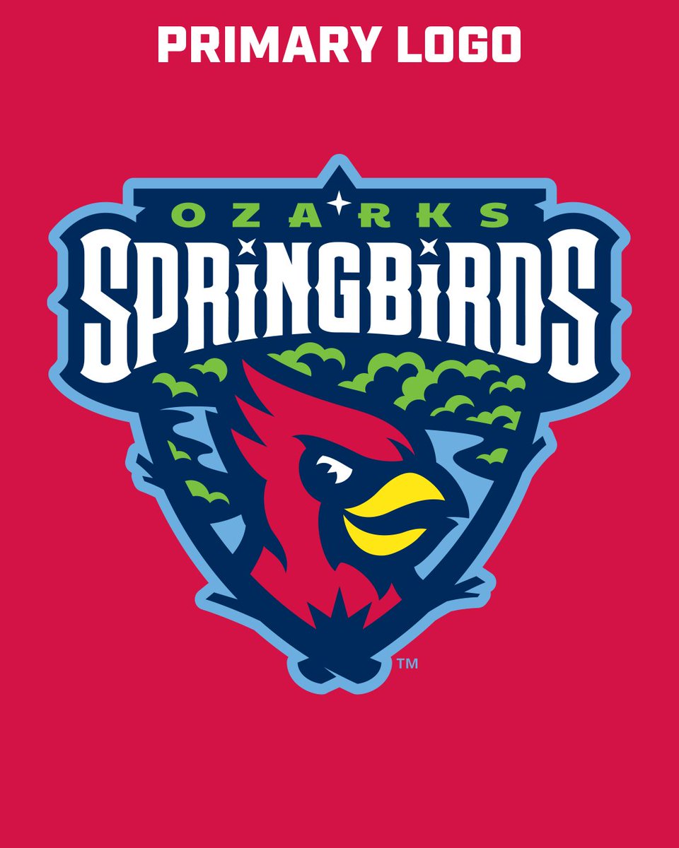 ozkspringbirds's tweet photo. The Springfield Cardinals are now the Ozarks Springbirds. Introducing our new logos and colors.

See a full breakdown and explanation for our logos and plenty more at https://t.co/jzLf2zr7Lh. https://t.co/1aZpMeScWb