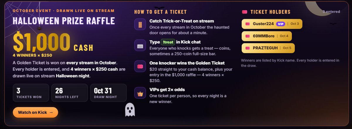 codeProphetGG's tweet photo. 🎁2x $25 Giveaway On This POST, Reply With @Stake username 🎁

Come win a Golden Ticket tonight in my stream &amp; claim your chance to win $250 on Halloween Night!

There will be four different winners for the $1,000 Halloween Night raffle.

No code or account needed👇 https://t.co/X3PRn9I0lf