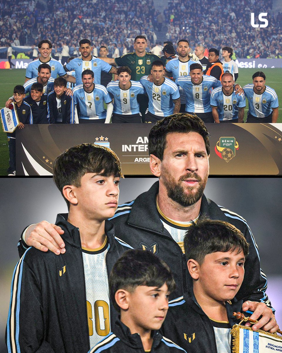 livescore's tweet photo. Messi really got his kids involved in his final-ever Argentina lineup picture 🥹💙 https://t.co/mW3xvt089d