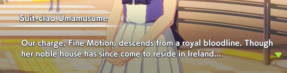 CatRather's tweet photo. @Wakaloover @crazy_yuigahama @umamusume_eng No, she's not
Fine's Irish
Her career mentions it a good amount, and her meeting story literally states she's from Ireland not even 5s into the first episode which is later outrightly stated in the same one https://t.co/lQeCSBcBaB