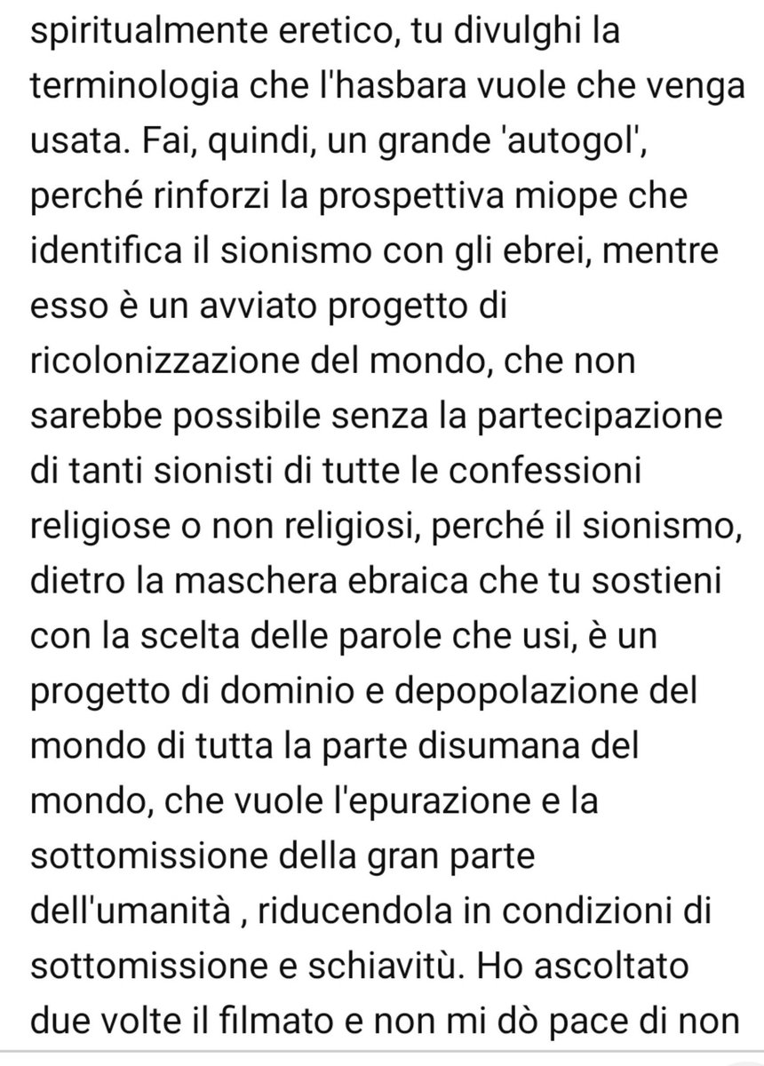 LauraFoschi6's tweet photo. 🧵👉GRANDE RABBIA NON POTER METTERE LIKE E CONDIVIDERE IL VIDEO.TANTE #INFORMAZIONI DA CUI PRENDERE APPUNTI,PORTANO A GALLA UN #SIONISMO DENSO, A CUI SI SONO PIEGATI TUTTI I #POLITICI CHE HANNO AVUTO SUCCESSO E I CUI POCHI AVVERSARI HANNO FATTO QUASI TUTTI UNA BRUTTA FINE.
👇🧵 https://t.co/EfvjIgPemG