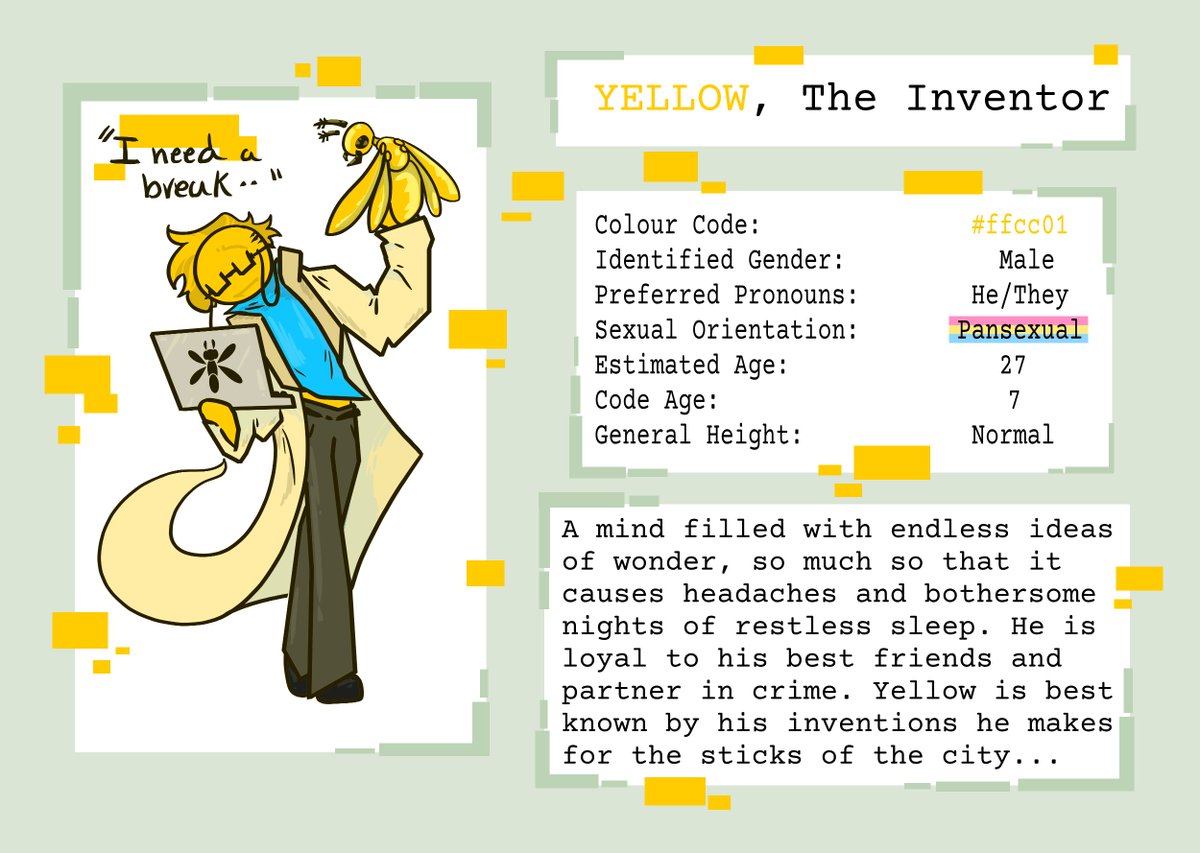 brezzles's tweet photo. Working on all the of the gang for my AU, Yellow is first up. I will be finishing the rest tomorrow, and I am praying to God I didn't get anything wrong in terms of labeling them. If you have questions, feel free to ask
#Alanbecker #avmYellow #FatesChangedAU https://t.co/twteYzPyi9