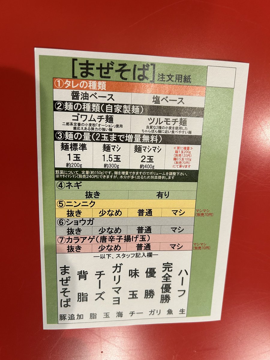 ramenvictory's tweet photo. 🔥いよいよ本日より販売開始🔥

皆様からの圧倒的ご支持をいただき、
『塩まぜそば』正式メニュー化決定‼️

まずは【宇部本店】先行販売💥

食券で各種まぜそばをご注文
👇
注文用紙で【醤油 or 塩】を選ぶだけ！

ゲリラ限定からレギュラーへ。
優勝の新たな歴史の１ページ、
見届け人はあなた🫵 https://t.co/MHYzu0dpzr
