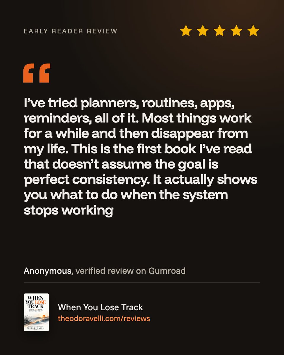 TheodoraWrites's tweet photo. Most ADHD systems work for a while, then disappear.

An early reader on When You Lose Track: "It actually shows you what to do when the system stops working."

https://t.co/Pqrd5utQ1A https://t.co/HaSGOU67ps