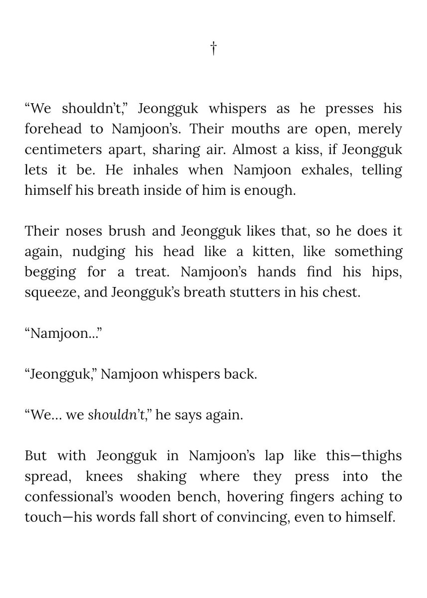 1995SOULMATES's tweet photo. they shouldn’t, but he wants to, and that’s the problem▪️ namkook | kinktober prompt: religious guilt▪️ from upcoming drabble: “my soul to take” https://t.co/4T2Sj5OqZt